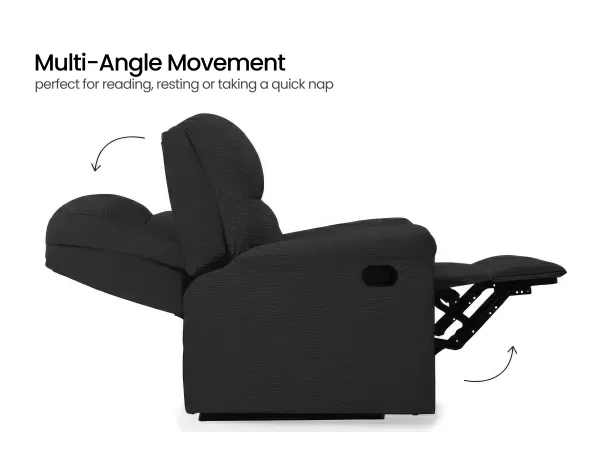 Erica Fabric Recliner in Charcoal Color